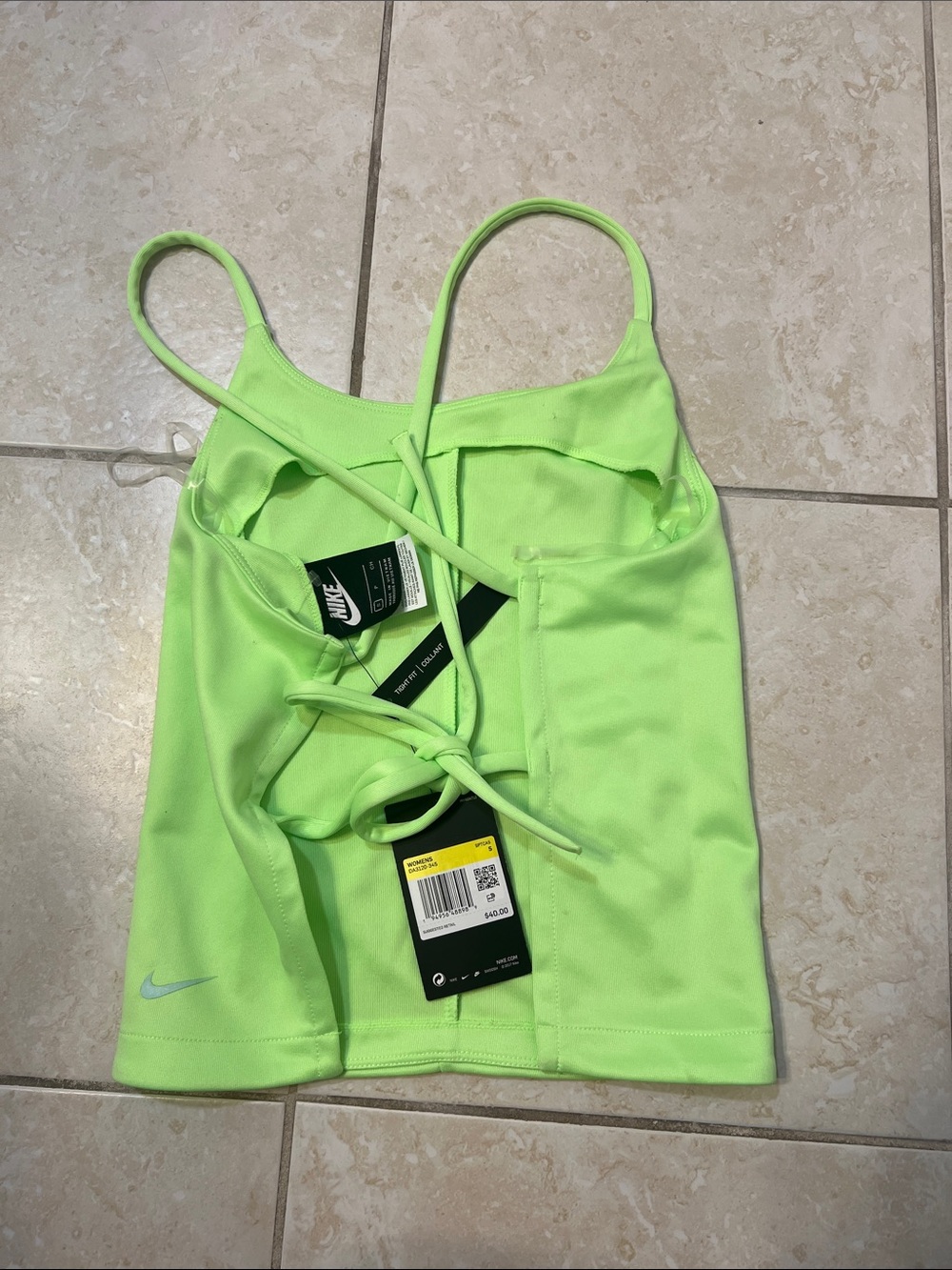 Nike Neon Lime Tank. Open back. Size small - Picture 2 of 7
